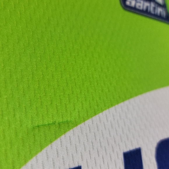 SMS Santini Bianchi Liquigas 1/4 zip cycling jersey. Blue green. Size large - Picture 15 of 16